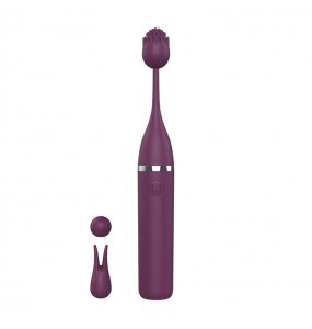 3 IN 1 Clitoral Tip Stimulator Vibrator (Chargeable - Purple)